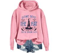 Sudadera con capucha con texto en inglés "Some Days I Just Have To Put On The Hat", rosa, L