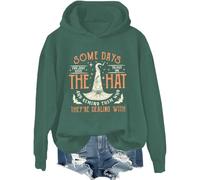 Sudadera con capucha con texto en inglés "Some Days I Just Have To Put On The Hat", verde, L