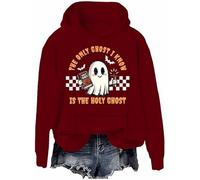 Sudadera con capucha con texto en inglés "The Only Ghost I Know Is The Holy Ghosts", Claret-h, XXL