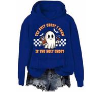 Sudadera con capucha con texto en inglés "The Only Ghost I Know Is The Holy Ghosts", Klein Blue-h, XL
