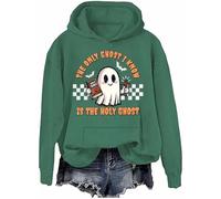 Sudadera con capucha con texto en inglés "The Only Ghost I Know Is The Holy Ghosts", Verde-h, L