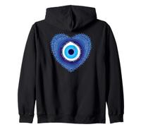 Sudadera con Capucha contra el Mal de Ojo Que Protege contra el Mal de corazón Griego del Amor Sudadera con Capucha