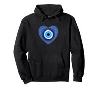 Sudadera con Capucha contra el Mal de Ojo Que Protege contra el Mal de corazón Griego del Amor Sudadera con Capucha