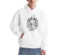 Sudadera con capucha Cyber Demon Mech Graphic Hoodie - Suéter gótico futurista para fans de la ciencia ficción y la estética oscura, Negro , XXL