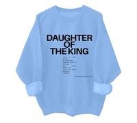 Sudadera con capucha «Daughter Of The King», vintage, cristiana, religiosa, Jesús, hija del rey, para mujer y hombre, Azul cielo (tripulación), XXL