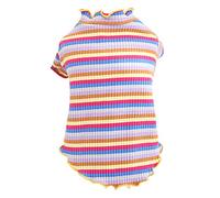 Sudadera con capucha de algodón a rayas para perro, sudadera suave y transpirable para mascotas, overol de pijama de estilo básico, bonita ropa casual para chihuahua, yorkie y gatos