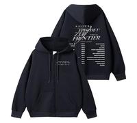 Sudadera con Capucha de algodón con Estampado de la 1ST World Tour 'Episode 1: Zero Frontier'2026.(A Black- Fleece,3XL)