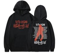 Sudadera con Capucha de algodón de Manga Larga con Estampado Retro de la Gira Mundial High and Alive del Cantante Keith Urban para otoño e Invierno.