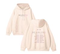 Sudadera con Capucha de algodón Deadline 2025 World Tour con Estampado gráfico de Apoyo a la mercancía de High Street con Cremallera Unisex(B-Beige,M)