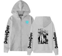 Sudadera con capucha de anime de gran tamaño, Dorohedoro Graphic para adolescentes, ropa de calle unisex, Gris-5, L