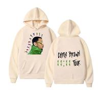 Sudadera con Capucha De Artista De Hip Hop para Hombre Chris Brown 11:11 Tour Sudadera con Capucha con Logo Estampado Reversible Sudadera con Capucha-Black||XS