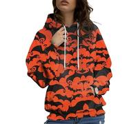 Sudadera con Capucha de Calabaza para Mujer Cara de Calabaza de Halloween suéter Casual de otoño e Invierno cálido de Manga Larga pulóver con Capucha
