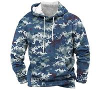 Sudadera con capucha de camuflaje para hombre, diseño de camuflaje digital militar, sudadera con capucha con cordón, sudadera deportiva de forro polar, sudadera casual con capucha, sudadera militar