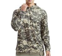 Sudadera con capucha de camuflaje para hombre, protección solar UPF 50+, protección UV, ligera, de manga larga, de secado rápido, para senderismo, pesca, correr, actividades al aire libre, camiseta