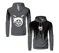 Sudadera con Capucha De Color para Hombre F.u.ll.me.t.al Al.ch.e.mi.st Manga Larga Deportiva Estampada Exteriores Chaqueta Calle-HuiSe||s