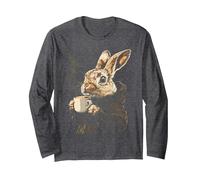 Sudadera con Capucha de Conejo de café Acogedor Bebiendo café Lindo Anima Manga Larga, Unisex para Adultos, Jaspeado Oscuro, S