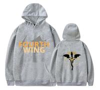 Sudadera con capucha de cuarta ala, unisex, informal, de moda, estilo urbano, de manga larga, gris, 3XL