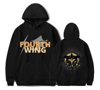 Sudadera con capucha de cuarta ala, unisex, informal, de moda, estilo urbano, de manga larga, Negro, 4XL