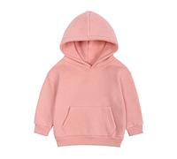 Sudadera con capucha de forro polar cepillado suave para niños y niñas, sudadera básica de algodón sólido con capucha, rosa, 8-9 años