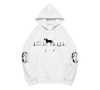 Sudadera con capucha de forro polar, manga larga, sudadera informal, ropa de salón, suave, cálida, cómoda, ropa de calle, talla grande, con cremallera, Blanco, L