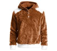 Sudadera con capucha de forro polar, reversible, cremallera completa, suave, cálida, sudadera de invierno, acogedora, informal, ropa de calle, deportiva, ajuste cómodo, café, XL