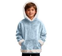 Sudadera con Capucha de Franela para niños, Color Liso, Estilo Pullover, Suave y cómoda, Ideal para un Look Casual, también Disponible en versión Chaqueta con Cremallera, Abrigada.