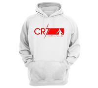 Sudadera con capucha de fútbol para niños inspirada en Ronaldo CR#7 roja, Jersey de Ronaldo para niños, blanco, 9 Years