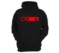 Sudadera con capucha de fútbol Ronaldo CR#7 Red Signature para niños y jóvenes inspirada en la camiseta de Ronaldo, sudadera de fútbol para niños, Negro, 9 Years