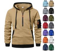 Sudadera con capucha de gran tamaño para hombre, deporte, trabajo de invierno, sudadera para hombre con media cremallera, manga larga, sudadera con capucha, tiempo libre, holgada, fitness, chaqueta