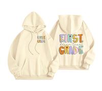 Sudadera Con Capucha De Gran Tamaño Para Profesor - Trajes De Reentrada Escolar Para Niñas Y Mujeres - Sudadera De Moda Para El Primer Día De Escuela - Suéter De Manga Larga - Top Básico Casual, caqui