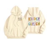Sudadera Con Capucha De Gran Tamaño Para Profesor - Trajes De Reentrada Escolar Para Niñas Y Mujeres - Sudadera De Moda Para El Primer Día De Escuela - Suéter De Manga Larga - Top Básico Casual, rosa