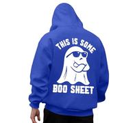 Sudadera con capucha de Halloween para hombre, diseño de fantasma y letra, sudadera con capucha para adolescentes, geniales para el gimnasio, con media cremallera, sudadera de gran tamaño, Y2K, moda