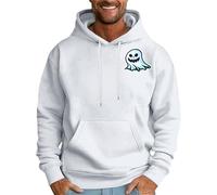 Sudadera con capucha de Halloween para hombre, diseño de fantasmas de dibujos animados, con cordones y cordón de ajuste, ajuste regular, lisa, moderna, cómoda, para otoño, al aire libre, manga larga