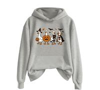 Sudadera con capucha de Halloween para mujer, moderna, de gran tamaño, de manga larga, de calabaza, talla grande, para senderismo, calavera, color liso, para invierno, ropa deportiva para adolescentes