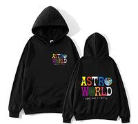 Sudadera con Capucha de Hip Hop para Hombre ASTROWORLD Look mom i Can Fly Hoodie Travis Scott Astroworld Hoodie Print-negro2_Metro