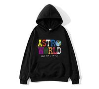 Sudadera con Capucha de Hip Hop para Hombre ASTROWORLD Look mom i Can Fly Hoodie Travis Scott Astroworld Hoodie Print-Negro_L