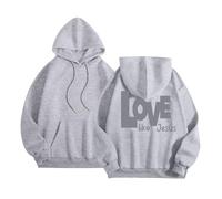 Sudadera con capucha de Jesus Love Like Jesus para mujer, de manga larga, diseño de bosque cristiano, sudadera con capucha Pray The Lord 2025, cuello redondo, casual, para otoño, campo, fe, Dios