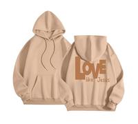 Sudadera con capucha de Jesus Love Like Jesus para mujer, de manga larga, diseño de bosque cristiano, sudadera con capucha Pray The Lord 2025, cuello redondo, casual, para otoño, campo, fe, Dios