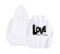 Sudadera con capucha de Jesus Love Like Jesus para mujer, de manga larga, diseño de bosque cristiano, sudadera con capucha Pray The Lord 2025, cuello redondo, casual, para otoño, campo, fe, Dios