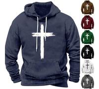 Sudadera con capucha de Jesús para hombre, con estampado de cruz en 3D, sudadera con capucha de Jesús cristiano, sudadera con forro polar con forro polar de fe de Jesús, regalos cristianos para niños