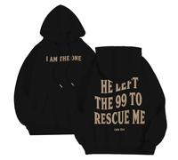 Sudadera con capucha de Kpop Jimin with You 2025 con la frase "You Never Walk Alone" con cremallera frontal, Negro, XXL