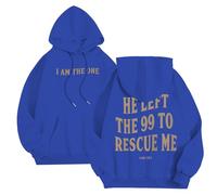 Sudadera con capucha de Kpop Jimin with You 2025 con la frase "You Never Walk Alone" con cremallera para hombre, azul, XXL