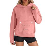 Sudadera con capucha de manga larga con capucha para gatos, bolsa para cachorros, bolsa para transportar mascotas para adolescentes, sudadera con capucha para invierno, otoño, animales, forro polar