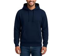 Sudadera con capucha de manga larga lisa con bolsillo tipo canguro para mujer y sudadera con capucha de invierno de polialgodón para hombre (FR/ES, Letras, L, Regular, Regular, Marina de guerra)