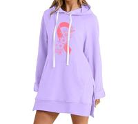 Sudadera Con Capucha De Manga Larga Para Mujer Con Tema De Sensibilización Sobre Cáncer De Mama Con Impresión De Letras Para El Uso Diario, Estilo Casual Y Actividades De Prevención, malva, XXL