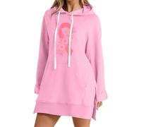 Sudadera Con Capucha De Manga Larga Para Mujer Con Tema De Sensibilización Sobre Cáncer De Mama Con Impresión De Letras Para El Uso Diario, Estilo Casual Y Actividades De Prevención, rosa, M