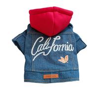 Sudadera con capucha de mezclilla para perro, estilo vintage de ciudad, para cachorros, ropa para perros pequeños, chaqueta vaquera, chihuahua, yorkie, pomerania, ropa de taza de té, Navidad