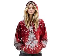 Sudadera con capucha de Navidad para mujer, con estampado navideño, sudadera con capucha para mujer, sudadera de Navidad, sudadera de invierno, sudaderas de Navidad, cómodas, tallas grandes, morado