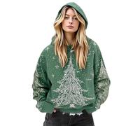 Sudadera con capucha de Navidad para mujer, con estampado navideño, sudadera con capucha para mujer, sudadera de Navidad, sudadera de invierno, sudaderas de Navidad, cómodas, tallas grandes, caqui