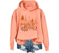 Sudadera con capucha de Navidad para mujer, hombre, fe cristiana, Jesús, Hami naranja, S
